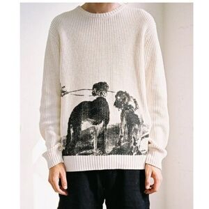 Basketcase Basket Case Gallery Knit Sweater Dogs on A Leash Graphic Like New